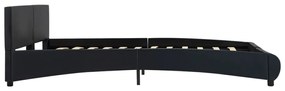Estrutura de cama c/ LED 180x200 cm couro artificial preto