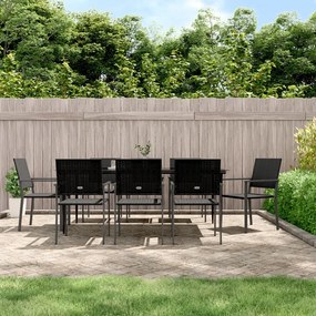 vidaXL 9 pcs conjunto de jantar p/ jardim vime PE e aço