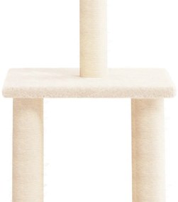 Árvore para gatos c/ postes arranhadores sisal 85,5 cm creme