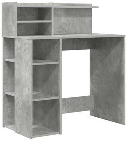 Mesa com Armazenamento Cinza Concreto 90x48x101.5 cm Madeira Derivada
