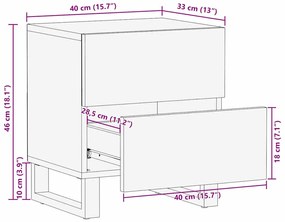 Mesas de cabeceira com gaveta 2 pcs Nogueira 40 x 33.5 x 46 cm