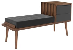 Hall Stand Rino – Walnut/Antracite – 120x40x45 cm
