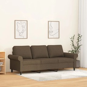 vidaXL Sofá de 3 lugares tecido 180 cm castanho