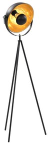 vidaXL Candeeiro de pé alto 31 cm E27 preto e dourado
