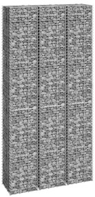 Canteiro/gabião elevado 3 pcs 30x30x200 cm ferro