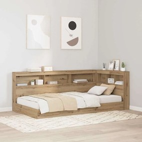 vidaXL Cabeceira de armazenamento Carvalho Artesanal 100 cm