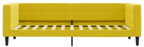 Sofá-cama com colchão 80x200 cm veludo amarelo