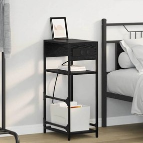 vidaXL Armário de Cabeceira Carvalho Preto 40 x 27 x 76 cm