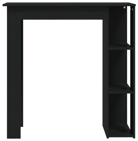 Mesa de bar com prateleiras derivados de madeira preto