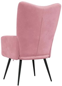 Cadeira de descanso veludo rosa