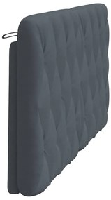 Almofadão de cabeceira 160 cm veludo cinzento-escuro
