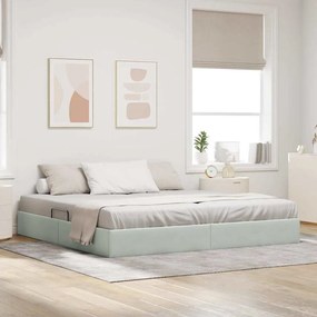 vidaXL Cama com Armazenamento Cinzento-claro 200 x 200 cm Veludo