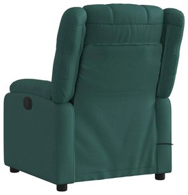 Poltrona reclinável de massagens elétrica tecido verde-escuro