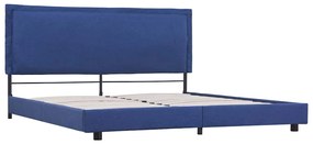 Estrutura de cama sem colchão 150x200 cm tecido azul