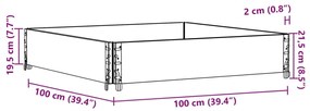 Vaso/floreira para jardim 100x100 cm pinho maciço castanho