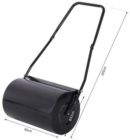 Rolo de Jardim Aço 38L Cheio de Àgua ou Areia Φ50x32cm Asa Desmontável