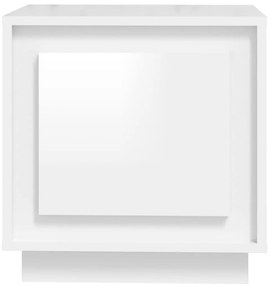Mesa de cabeceira 44x35x45cm derivados madeira branco brilhante