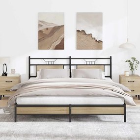 Estrutura de cama sem colchão 183x203 cm carvalho sonoma