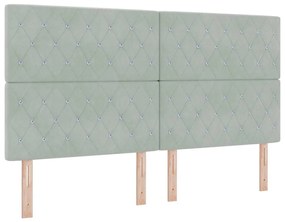 Cama vidaXL Cinza Claro 180x200 cm Veludo