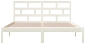 Estrutura de cama 160x200 cm madeira de pinho maciça branco