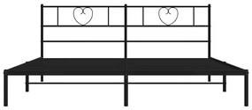 Estrutura de cama com cabeceira 193x203 cm metal preto