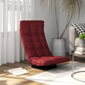 Cadeira de piso giratória tecido vermelho tinto