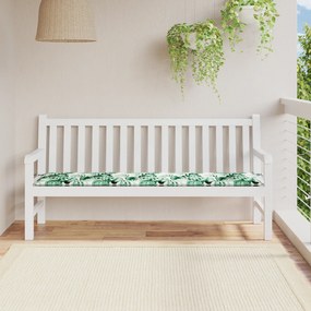 vidaXL Almofada de Banco de Jardim Padrão de Folhas 180x50x4 cm Tecido Oxford