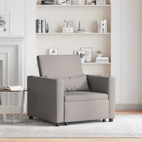 vidaXL Sofá cama single Cinzento-acastanhado 90 x 165 x 87 cm tecido