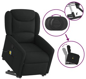 Poltrona de massagens reclinável elevatória tecido preto