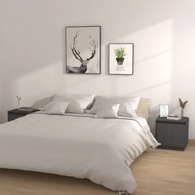 vidaXL Mesas de cabeceira 2 pcs 40x30x40 cm pinho maciço cinza