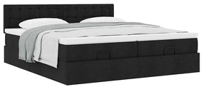 63 / 5,000vidaXL Estrutura de cama otomana com colchões tecido preto