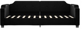 Sofá-cama com gavetão e gavetas 90x200 cm tecido preto