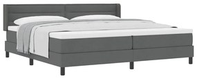 Cama Box com Colchão Cinza Escuro, 200 x 200 cm, Tecido