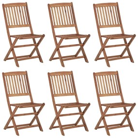 vidaXL Cadeiras de jardim dobráveis 6 pcs madeira de acácia maciça