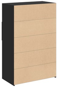 Armário alto 80x42,5x124 cm derivados de madeira preto