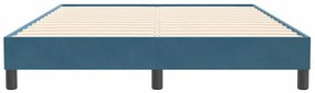 Estrutura de cama sem colchão 140x210 cm veludo azul-escuro