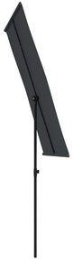 Guarda-sol de jardim com poste de alumínio 180x110 cm preto