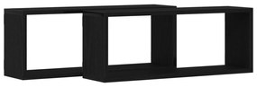 Prateleiras de Parede vidaXL 2 Peças Carvalho Preto 60x15x23 cm Feitas