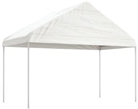 Gazebo com telhado 4,08x2,23x3,22 m polietileno branco