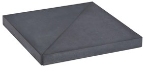 vidaXL Base para guarda-sol quadrada em granito 15 kg preto