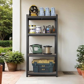 Estante arrumação garagens, escritorios, arrumos 40 x 80 x 160 cm preto-greige