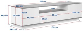 Móvel de TV "Veramont" - 180x44,6x44,5 cm - Design Moderno - Caxemira