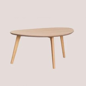 Mesa De Apoio Em Mdf E Madeira De Carvalho Yavik Madeira Natural - Sklum