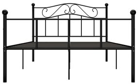 Estrutura de cama em metal 140x200 cm preto