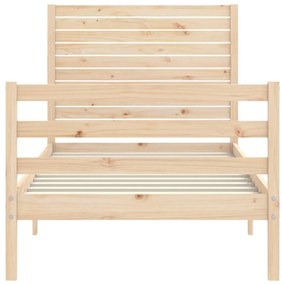 Estrutura de cama com cabeceira 90x200 cm madeira maciça