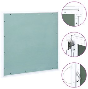 vidaXL Painel acesso moldura de alumínio e gesso cartonado 600x600 mm
