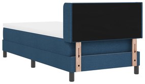 Cama Box Spring vidaXL com Colchão Azul 90x190 cm Tecido, Cabeceira Bo
