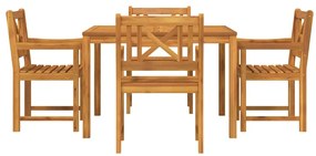 Conjunto de Jantar para o Jardim 5 Peças em Madeira de Acácia