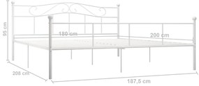 Estrutura de cama 180x200 cm metal branco