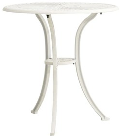 Mesa de jardim 62x62x65 cm alumínio fundido branco